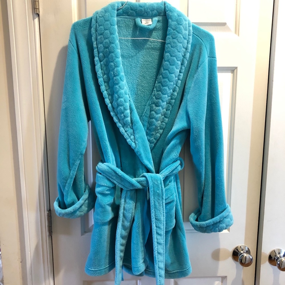 CROFT & BARROW teal plush bathrobe Small